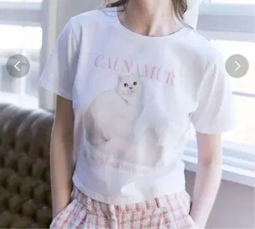 새상품 CALNAMUR CAT TEE/캣 티셔츠 핑크 칼나무르 고양이