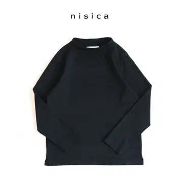 nisica (니시카) 간지 넥 티셔츠 긴팔 BLACK