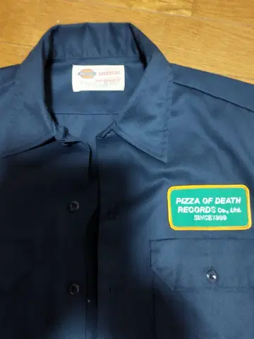 Pizza of Death Records 반팔 워크 셔츠 M 네이비