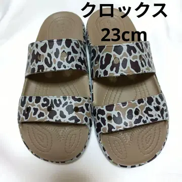 Crocs 레오파드 무늬 샌들 23cm