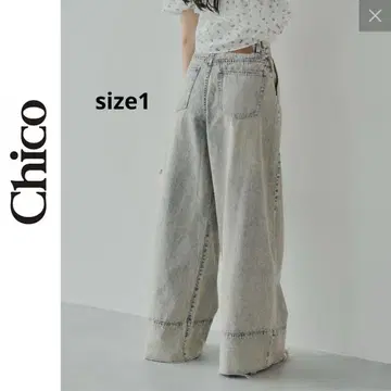 Chico 치코 턱 디자인 와이드 데님