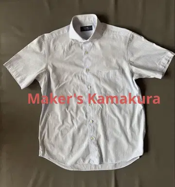 Maker's Kamakura 가마쿠라 셔츠 반팔 스트라이프 셔츠 L