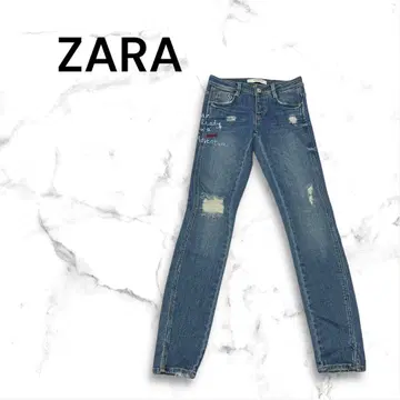 ZARA 자라 데님 팬츠 EUR32 청바지 데미지