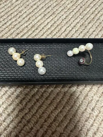 펄 귀걸이 및 반지 세트