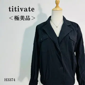 컨디션 최상] 티티베이트 블루종 테일러드풍 개더 소매 M 블랙
