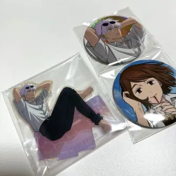 세가 럭키 쿠지 고죠 사토루 캔뱃지 아크릴 스탠드 3개 세트