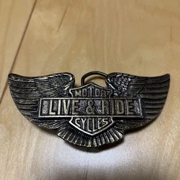 80s LIVE & RIDE 모터 사이클 버클 USA제