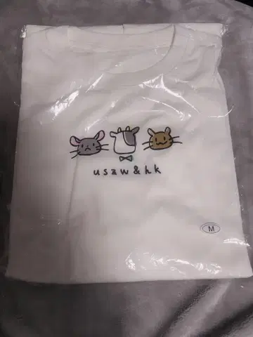 우시자와 손으로 그린 디자인 티셔츠 화이트 M