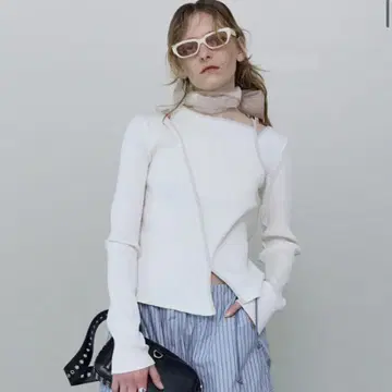 메종 스페셜 슬릿 숄더 리브 톱스