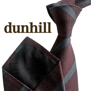 던힐 dunhill 다크 그린 넥타이 스트라이프 패턴 헤링본 무늬 남성용