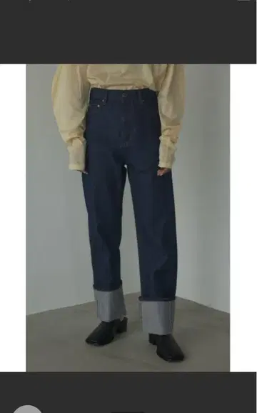 미사용 블랙 바이 마우지 셀비지 원 워시 데님 23