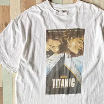 90s TITANIC 빈티지 영화 프린트 티셔츠 XL ONEITA