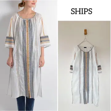 새상품급 SHIPS 쉽스 자수 깃털 겉옷 원피스 가디건