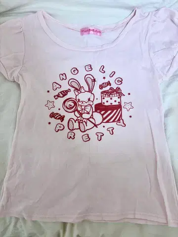 Angelic Pretty 반팔 티셔츠 핑크