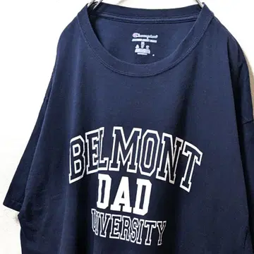 챔피언 벨몬트 대학 DAD 로고 티셔츠 네이비 컬러 XL 구제 의류