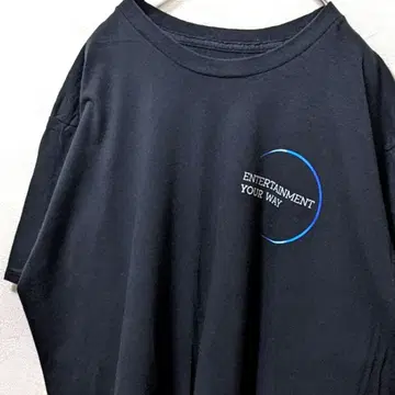 헤인즈 엔터테인먼트 로고 티셔츠 블랙 검정 XL 구제 의류