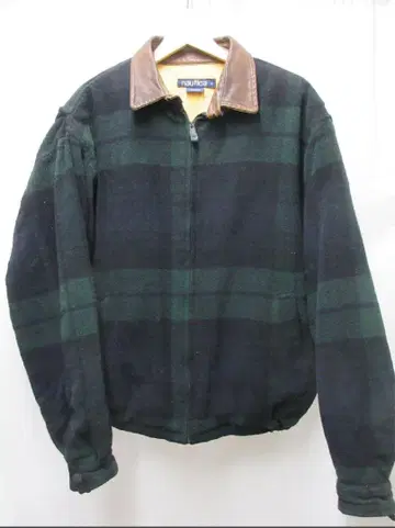 Nautica 그린과 블랙 체크 무늬 자켓 L 사이즈