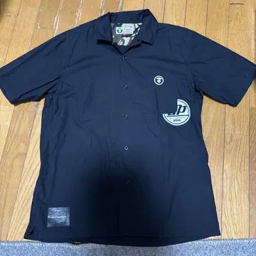 남성용 Aape 반팔 셔츠 M 블랙