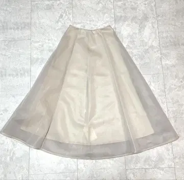 새상품 FURFUR 시어 서큘러 스커트 베이지 플레어 스커트