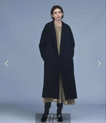 노크 블랙 롱 코트