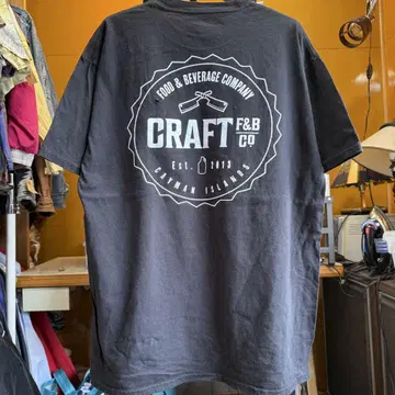 미국 빈티지 의류 CRAFT F&B Co. 티셔츠 L 사이즈 블랙