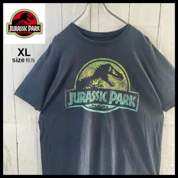 JURASSIC PARK 쥬라기 공원 티셔츠 구제 의류 XL 상당 흑먹색