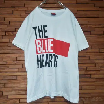 THE BLUE HEARTS 프린트 티셔츠 M 사이즈 화이트 밴딩 티셔츠