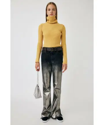 MOUSSY FOIL PRINT SLIM FLARE 데님 팬츠