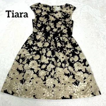 새상품급 Tiara 꽃무늬 턱 플레어 플레어 A 라인 원피스 L