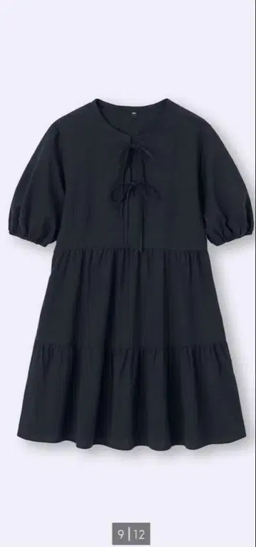 GU 코튼 티어드 미니 원피스 블랙 2XL