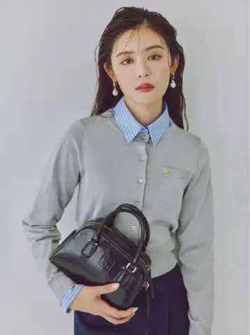 SNIDEL 스나이델 라메 니트 가디건 블랙