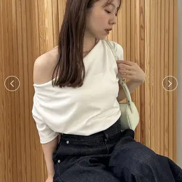 드레이프 넥 오프 숄더 티셔츠