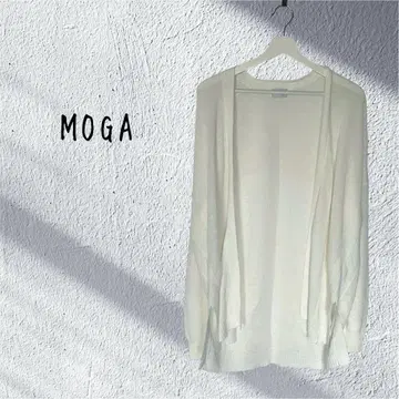 MOGA 모가 얇은 소재 긴팔 가디건 흰색 화이트