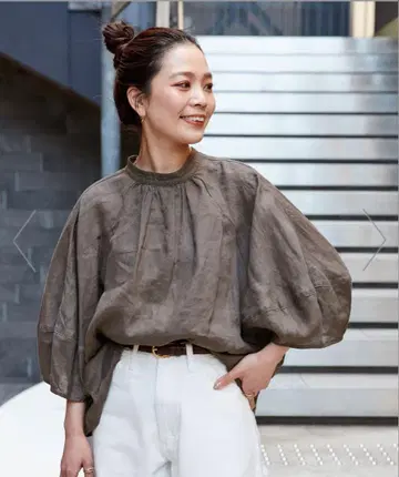 베이 크루즈 프렌치 린넨 2way 블라우스