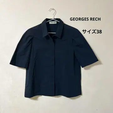 GEORGES RECH 조르주 레쉬 네이비 반팔 셔츠 사이즈 38