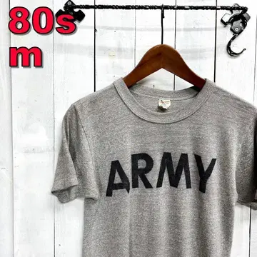 80s 그레이 ARM 프린트 티셔츠 M 챔피온