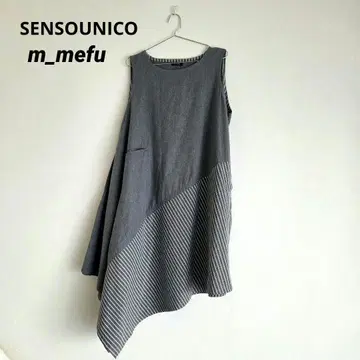 m_mefu SENSOUNICO 롱 원피스 슬리브리스 그레이 새상품급