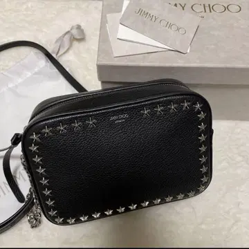 JIMMY CHOO 숄더백 블랙 가죽 스터드 카메라백