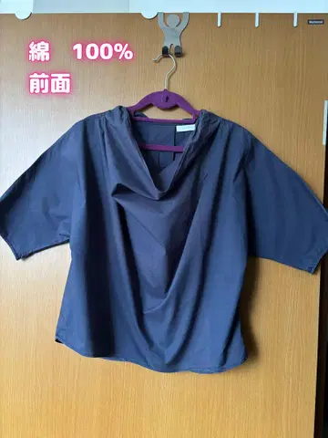 면 100% 오분 소매 블라우스 뒷면에 리본 포함