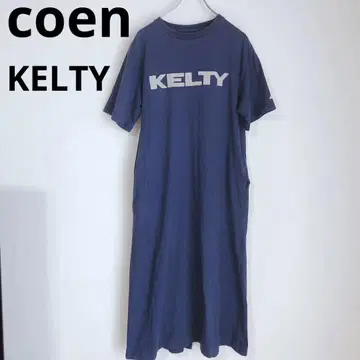 Kerthy 반팔 원피스 롱 원피스 티셔츠 원피스 네이비 M