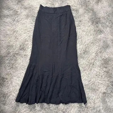 LAGUNA MOON 롱 스커트 S 네이비 린넨 네이비 컬러 레이온