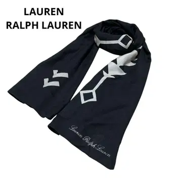 미사용품 LAUREN RALPH LAUREN 대형 스톨 실크 곤봉 블랙