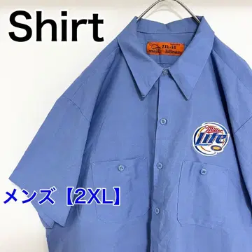 YAY58 [미국 수입] 반팔 워크 셔츠 [남성용 2XL] 스카이블루