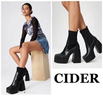 CIDER 청키 힐 앵클 부츠
