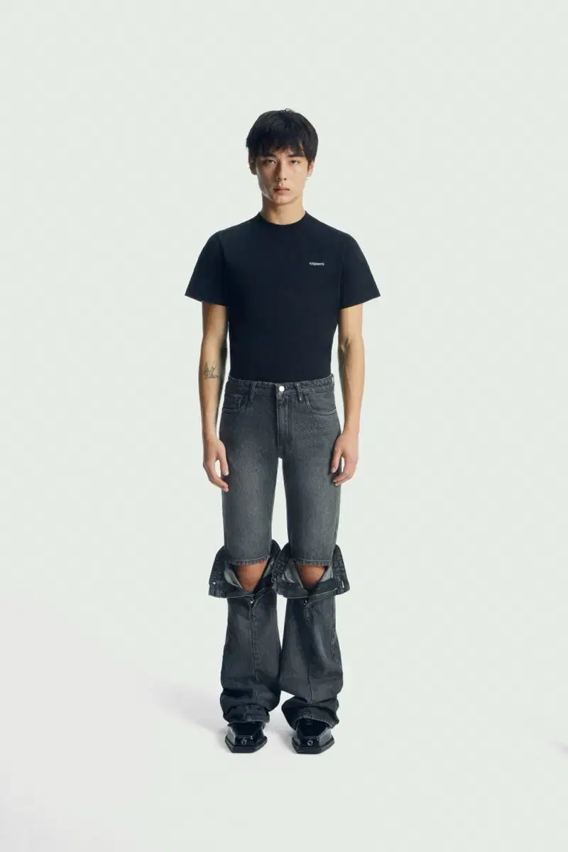 코페르니 Open Knee Jeans Black XL Size