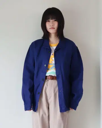 빈티지 유로 워크 자켓 프렌치 커버올 구제 의류