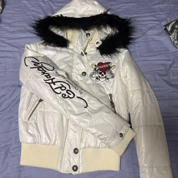 Ed Hardy 화이트 다운 자켓 XS