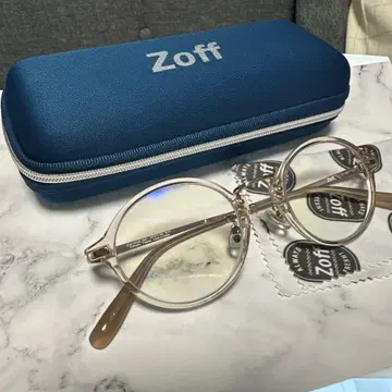 Zoff 블루라이트 차단 안경 무도수 안경닦이 및 케이스 포함 핑크