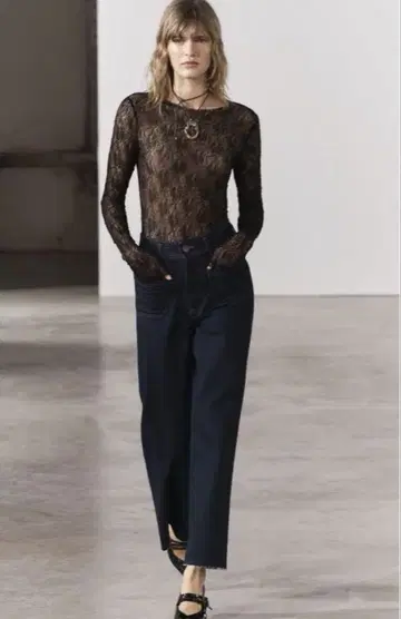 ZARA 자라 MARINE STRAIGHT-LEG 하이 라이즈 포켓 데님