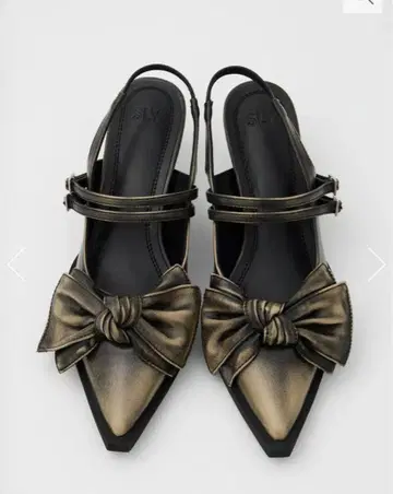 RIBBON DESIGN POINTED 샌들 SLY